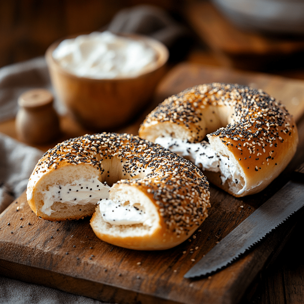 high protein bagel recipe with Greek yogurt and cream cheese