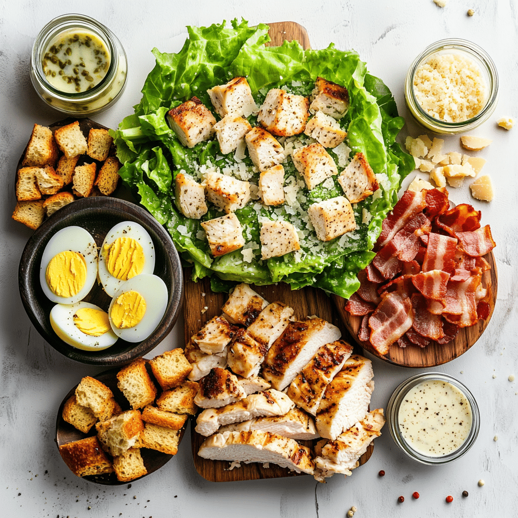 ingredients for high protein caesar salad