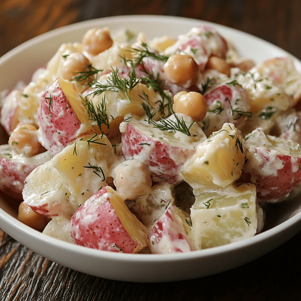 high protein potato salad served