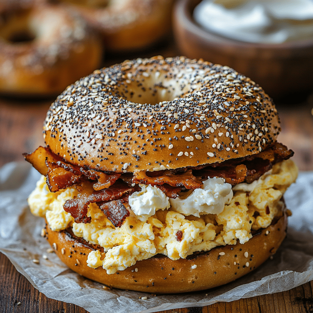 Toasted high protein gluten-free bagels with cream cheese